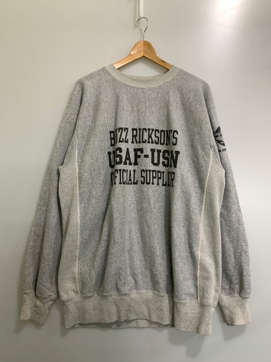 【中古品】【メンズ】 BUZZ RICKSON'S バズリクソンズ 30TH ANNIVERSARY MODEL HORIZONTAL KNITTING HEAVY WEIGHT SWEAT SHIRTS スウェット 145-260520-KS-27-min サイズ：XXL カラー：グレー 万代Net店