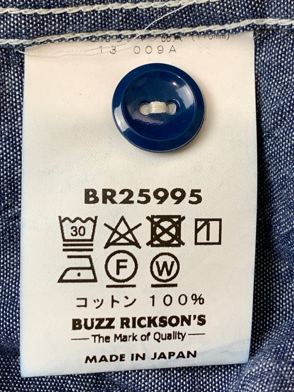 【中古品】【メンズ】 BUZZ RICKSON'S バズリクソンズ BLUE CHAMBRAY WORK SHIRT BR25995 ブルー シャンブレー ワークシャツ 長袖シャツ トップス 145-260529-yn-12-min サイズ：18-18 1/2 カラー：ブルー系 万代Net店