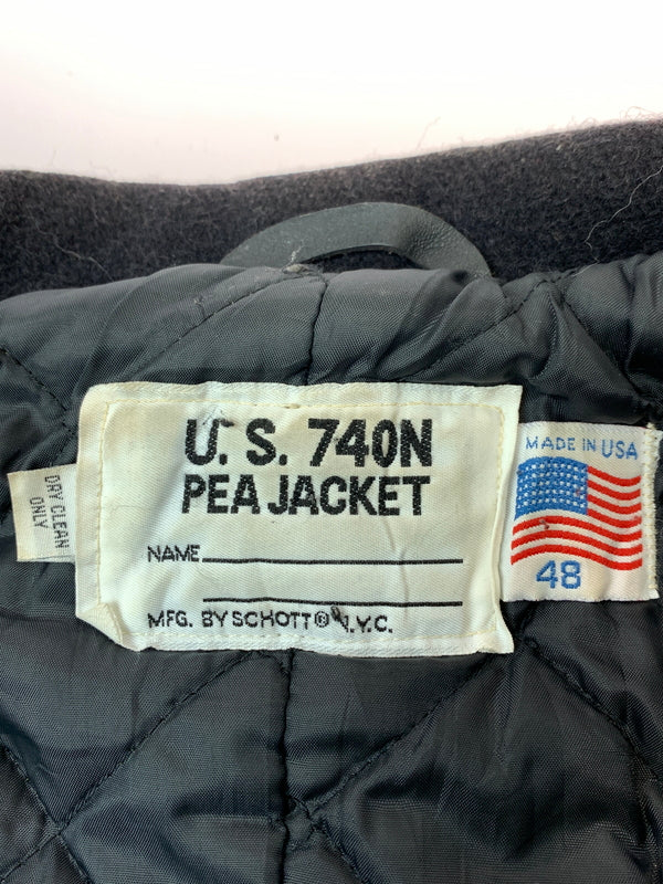 【中古品】【メンズ】 SCHOTT ショット 740N PEA COAT ピーコート アウター 145-260520-AS-37-min サイズ：48 カラー：ブラック 万代Net店