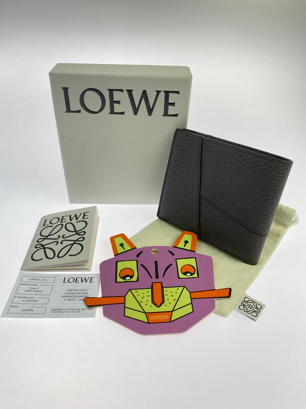 【中古品】【メンズ/レディース】 LOEWE ロエベ PUZZLE BI-FOLD WALLET パズル バイ フォールド 二つ折り財布 181-260611-yn-13-min カラー：ダークグレー 万代Net店