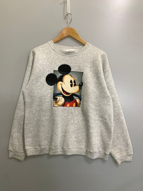 【中古品】【メンズ】 DISNEY STORE ディズニーストア 90S MICKEY MOUTH SWEATSHIRT 90年代 ミッキーマウス スウェットシャツ メンズ トップス 146-260520-KS-28-min サイズ：M カラー：グレー系 万代Net店