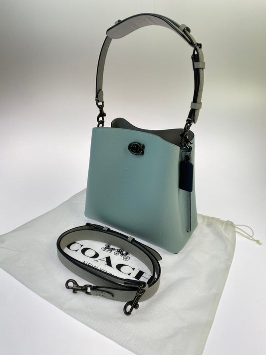 【中古美品】【メンズ】 COACH コーチ WILLOW BUCKET C3766 ウィロウ バケット ショルダーバッグ 180-260530-KS-13-min カラー：ライトブルー 万代Net店