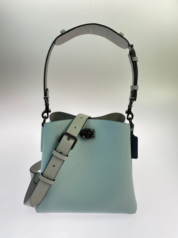 【中古美品】【メンズ】 COACH コーチ WILLOW BUCKET C3766 ウィロウ バケット ショルダーバッグ 180-260530-KS-13-min カラー：ライトブルー 万代Net店