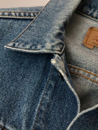 【中古品】【メンズ】 LEVI'S リーバイス 4TH TYPE DENIM JACKET 70505 フォースタイプ デニムジャケット メンズ アウター 146-260520-KS-06-min サイズ：36 カラー：ブルー 万代Net店