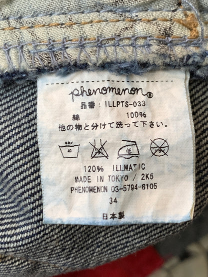 【現状渡し品】【メンズ】 PHENOMENON フェノメノン DENIM PANTS ILLPTS-03 デニムパンツ ボトムス 151-260529-yn-22-min サイズ：34 カラー：インディゴ 万代Net店