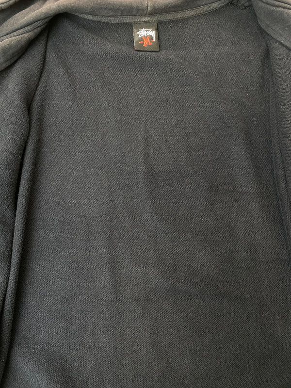 【中古品】【メンズ】 STUSSY ステューシー 00S ZIP HOODIE 00年代 ジップ フーディ ジップアップ パーカー メンズ トップス 142-260615-em-30-min サイズ：M カラー：ブラック 万代Net店