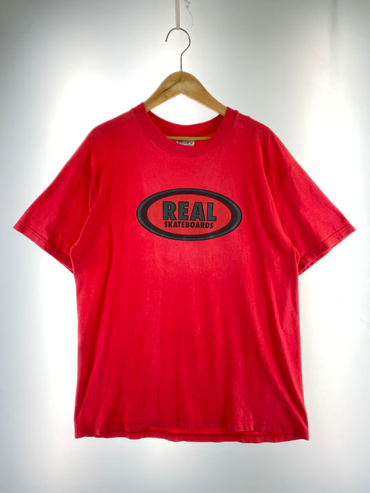 【中古品】【メンズ】 REAL SKATEBOARDS リアルスケートボード 90's LOGO TEE 90年代 ロゴ Tシャツ 半袖Tシャツ トップス 146-260527-yn-31-min サイズ：L カラー：レッド 万代Net店