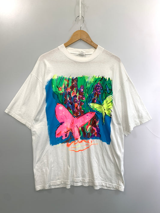 【現状渡し品】【メンズ】 KING ART SHIRT キング アーティスト シャツ 90's ART TEE 90年代 アートTシャツ 半袖Tシャツ トップス 146-260529-yn-35-min サイズ：L カラー：ホワイト 万代Net店