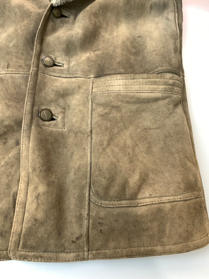 【現状渡し品】【メンズ】 YVES SAINT LAURENT POUR HOMME イヴ サンローラン プール オム ムートンコート アウター 141-260526-jt-16-min サイズ：105 カラー：ブラウン 万代Net店
