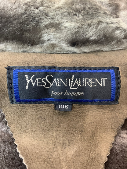 【現状渡し品】【メンズ】 YVES SAINT LAURENT POUR HOMME イヴ サンローラン プール オム ムートンコート アウター 141-260526-jt-16-min サイズ：105 カラー：ブラウン 万代Net店