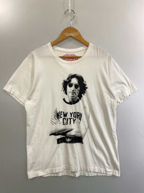 【現状渡し品】【メンズ】 USED ユーズド JOHN LENNON SS TEE ジョン・レノン 半袖 Tシャツ ヴィンテージ メンズ トップス 146-260717-em-48-min サイズ：M カラー：ホワイト 万代Net店
