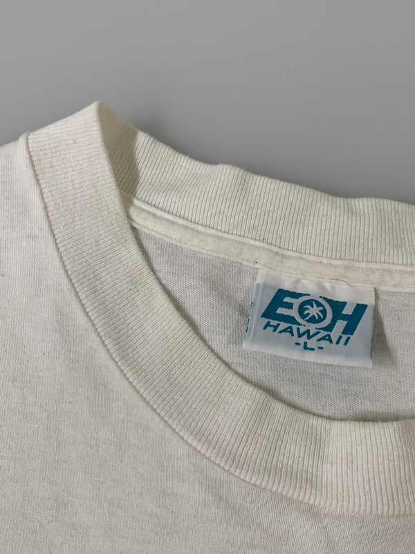 【中古品】【メンズ】 EOH HAWAII イーオーエイチハワイ 90S COMPLATE SS PRINT TEE Tシャツ 146-260523-zi-20-min サイズ：L カラー：ホワイト 万代Net店