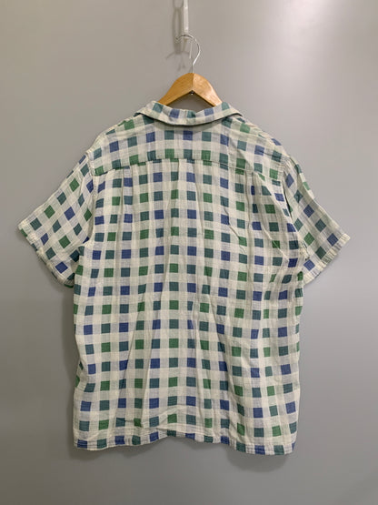 【現状渡し品】【メンズ】 SUGAR CANE シュガーケーン STYLE EYES SS SHIRT シャツ 145-260523-zi-18-min サイズ：M カラー：ホワイト/グリーン/ブルー 万代Net店