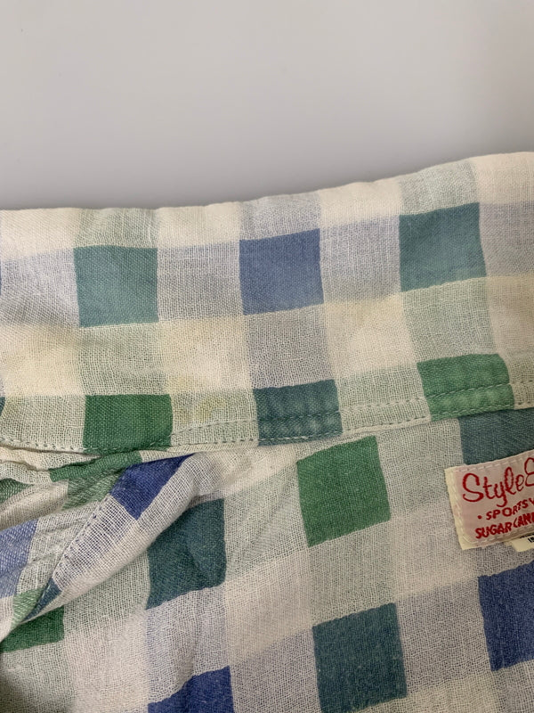 【現状渡し品】【メンズ】 SUGAR CANE シュガーケーン STYLE EYES SS SHIRT シャツ 145-260523-zi-18-min サイズ：M カラー：ホワイト/グリーン/ブルー 万代Net店