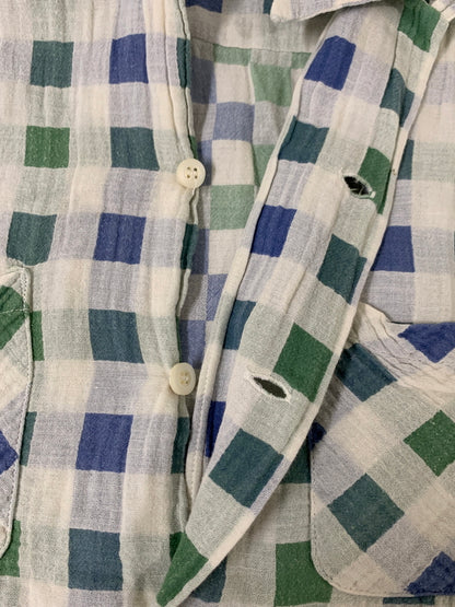 【現状渡し品】【メンズ】 SUGAR CANE シュガーケーン STYLE EYES SS SHIRT シャツ 145-260523-zi-18-min サイズ：M カラー：ホワイト/グリーン/ブルー 万代Net店