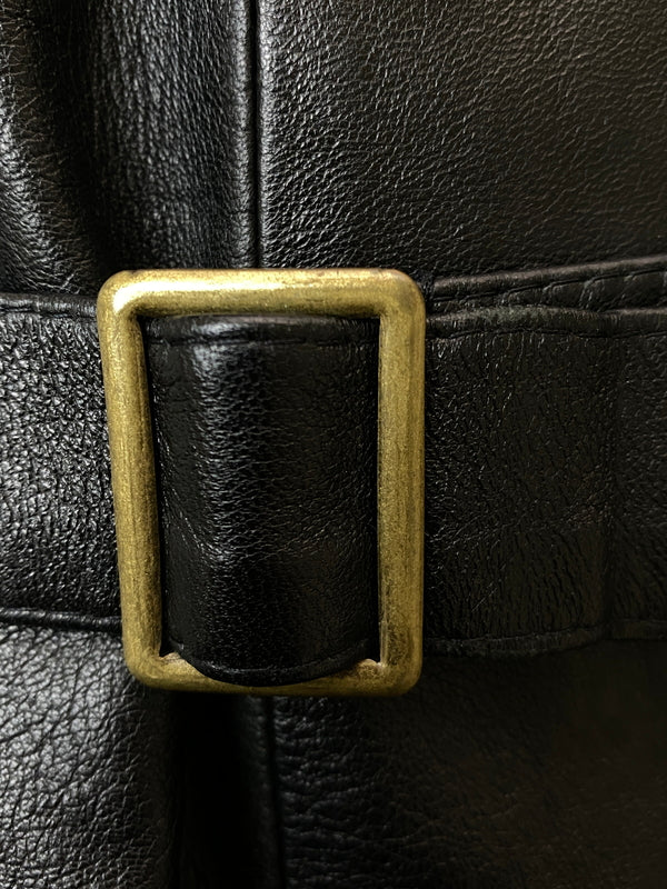 【中古品】【メンズ】 PESCI ペッシ LEATHER VEST レザーベスト イタリア製 トップス 146-260715-yn-19-min サイズ：50 カラー：ブラック 万代Net店