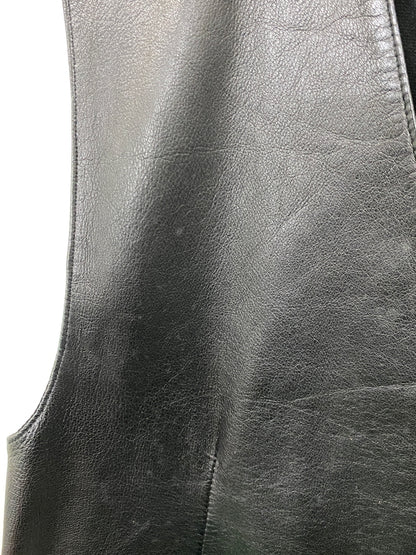 【中古品】【メンズ】 PESCI ペッシ LEATHER VEST レザーベスト イタリア製 トップス 146-260715-yn-19-min サイズ：50 カラー：ブラック 万代Net店