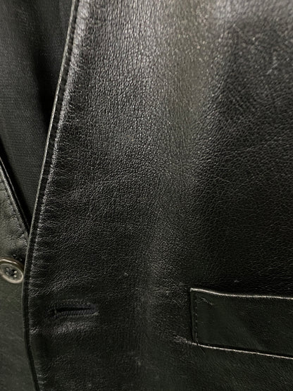 【中古品】【メンズ】 PESCI ペッシ LEATHER VEST レザーベスト イタリア製 トップス 146-260715-yn-19-min サイズ：50 カラー：ブラック 万代Net店