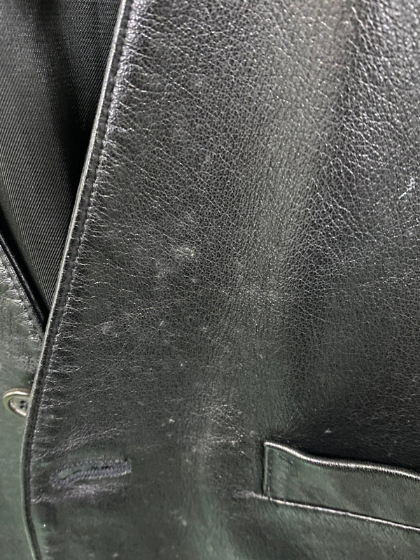 【中古品】【メンズ】 PESCI ペッシ LEATHER VEST レザーベスト イタリア製 トップス 146-260715-yn-19-min サイズ：50 カラー：ブラック 万代Net店