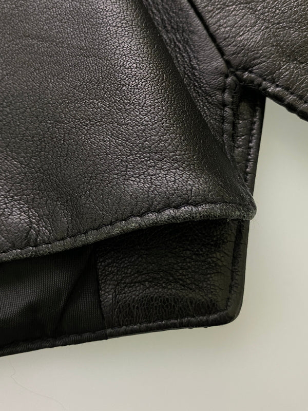 【中古品】【メンズ】 PESCI ペッシ LEATHER VEST レザーベスト イタリア製 トップス 146-260715-yn-19-min サイズ：50 カラー：ブラック 万代Net店