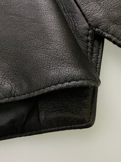 【中古品】【メンズ】 PESCI ペッシ LEATHER VEST レザーベスト イタリア製 トップス 146-260715-yn-19-min サイズ：50 カラー：ブラック 万代Net店