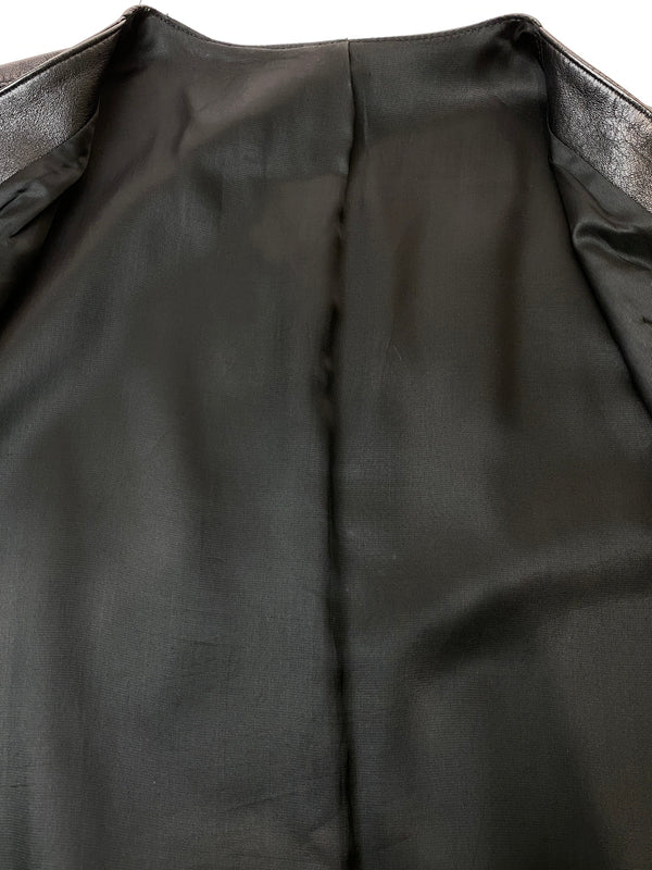 【中古品】【メンズ】 PESCI ペッシ LEATHER VEST レザーベスト イタリア製 トップス 146-260715-yn-19-min サイズ：50 カラー：ブラック 万代Net店