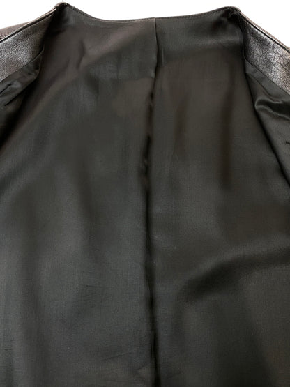 【中古品】【メンズ】 PESCI ペッシ LEATHER VEST レザーベスト イタリア製 トップス 146-260715-yn-19-min サイズ：50 カラー：ブラック 万代Net店