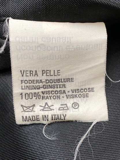 【中古品】【メンズ】 PESCI ペッシ LEATHER VEST レザーベスト イタリア製 トップス 146-260715-yn-19-min サイズ：50 カラー：ブラック 万代Net店