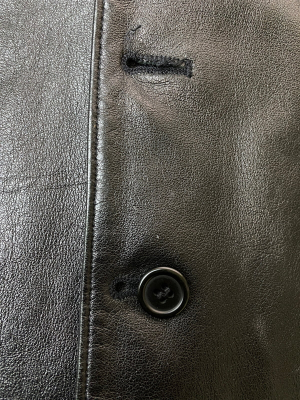 【中古品】【メンズ】 PESCI ペッシ LEATHER VEST レザーベスト イタリア製 トップス 146-260715-yn-19-min サイズ：50 カラー：ブラック 万代Net店