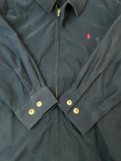 【現状渡し品】【メンズ】 POLO RALPH LAUREN ポロ・ラルフローレン LS COTTON JACKET コットンジャケット スイングトップ アウター 146-260605-kt-03-min サイズ：XL カラー：ネイビー 万代Net店