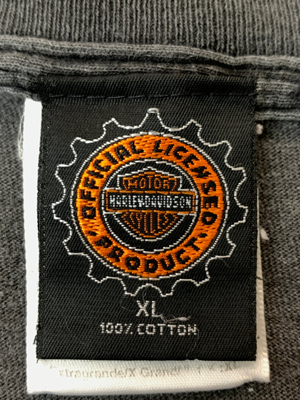 【現状渡し品】【メンズ】 HARLEY-DAVIDSON ハーレーダビッドソン SS PRINT TEE 半袖Tシャツ ショートスリーブ 146-260531-AS-28-min サイズ：XL カラー：ブラック(色あせ) 万代Net店