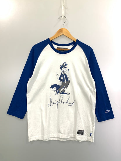 【中古品】【メンズ】 NEIGHBORHOOD ネイバーフッド ×DISNEY ディズニ RAGLAN TEE 七分袖Tシャツ 142-260531-AS-33-min サイズ：M カラー：ホワイト/ブルー 万代Net店