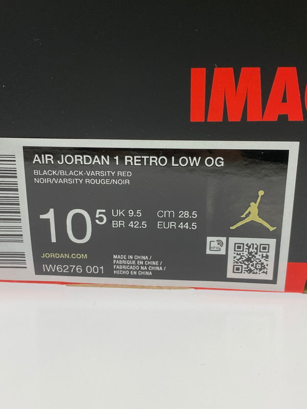 【未使用品】【メンズ】 NIKE ナイキ AIR JORDAN 1 RETRO LOW OG BANNED IW6276-001 エアジョーダン1 レトロ ロー オリジナル バーンド スニーカー 靴 160-260523-kk-02-min カラー：BLACK/BLACK-VARSITY RED 万代Net店