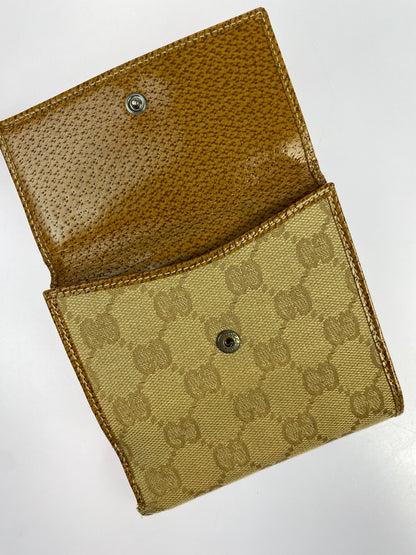 【中古品】【メンズ/レディース】 GUCCI グッチ GGライン Wホックキャンバス 二つ折り財布 115090 181-260713-KS-14-min カラー：ベージュ/ブラウン 万代Net店