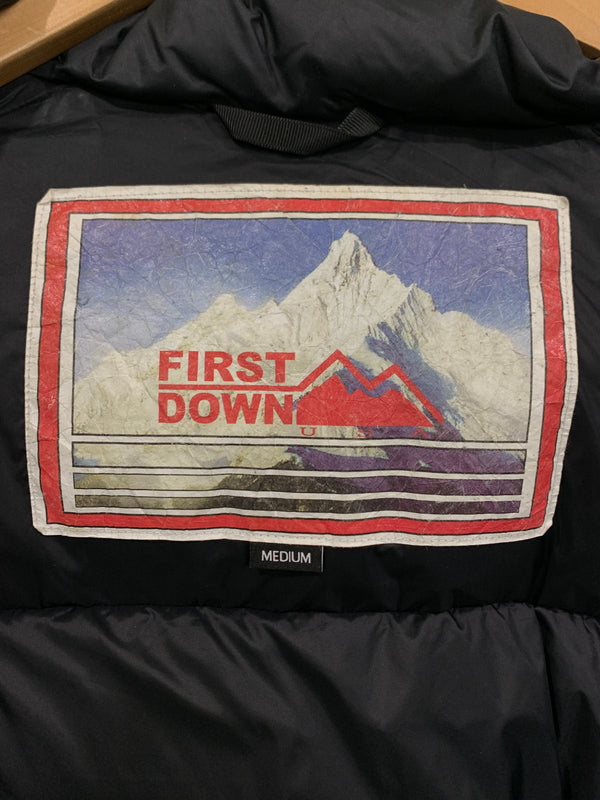 【中古品】【メンズ】 FIRST DOWN ファーストダウン 223-1514 HOODED DOWN JACKET ダウンジャケット アウター 144-260531-AS-23-min サイズ：M カラー：ブラック/グレー 万代Net店