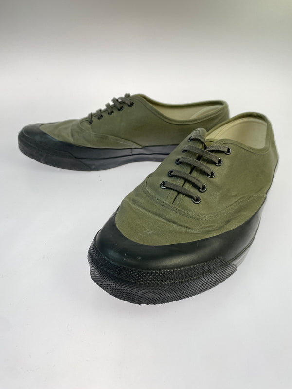 【中古品】【メンズ】 PEANUTS & CO ピーナッツアンドカンパニー × ADDICT CLOTHES アディクトクローズ WAXED COTTON P-DECK SHOES ワックスコットン デッキシューズ スニーカー メンズ 162-260524-em-13-min サイズ：10 カラー：カーキグリーン 万代Net店