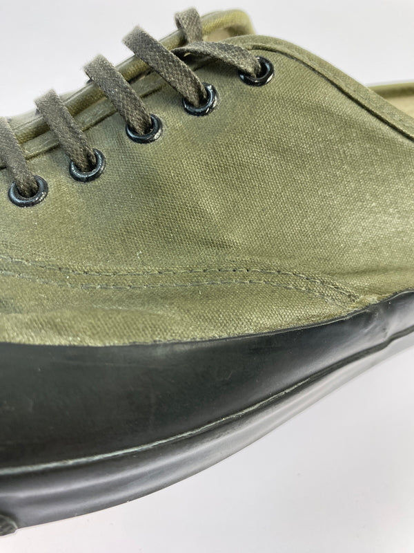 【中古品】【メンズ】 PEANUTS & CO ピーナッツアンドカンパニー × ADDICT CLOTHES アディクトクローズ WAXED COTTON P-DECK SHOES ワックスコットン デッキシューズ スニーカー メンズ 162-260524-em-13-min サイズ：10 カラー：カーキグリーン 万代Net店