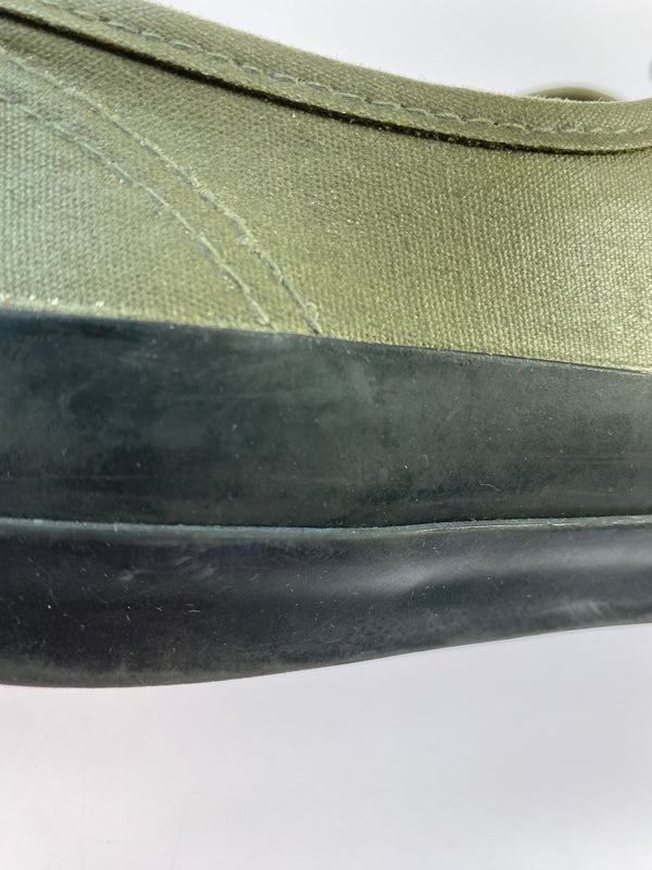 【中古品】【メンズ】 PEANUTS & CO ピーナッツアンドカンパニー × ADDICT CLOTHES アディクトクローズ WAXED COTTON P-DECK SHOES ワックスコットン デッキシューズ スニーカー メンズ 162-260524-em-13-min サイズ：10 カラー：カーキグリーン 万代Net店