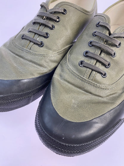 【中古品】【メンズ】 PEANUTS & CO ピーナッツアンドカンパニー × ADDICT CLOTHES アディクトクローズ WAXED COTTON P-DECK SHOES ワックスコットン デッキシューズ スニーカー メンズ 162-260524-em-13-min サイズ：10 カラー：カーキグリーン 万代Net店