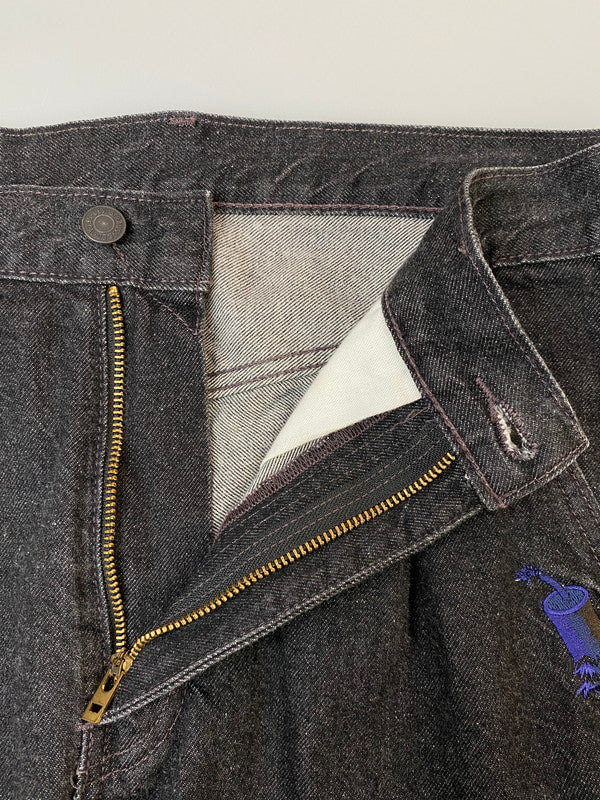 【中古品】【メンズ】 FENG CHEN WANG × LEVI'S フェン・チェン・ワン リーバイス DENIM PANT デニムパンツ 刺繍 153-260606-kt-10-min サイズ：W31 カラー：ブラック 万代Net店