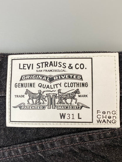 【中古品】【メンズ】 FENG CHEN WANG × LEVI'S フェン・チェン・ワン リーバイス DENIM PANT デニムパンツ 刺繍 153-260606-kt-10-min サイズ：W31 カラー：ブラック 万代Net店