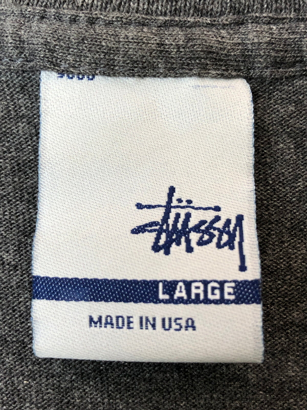 【中古品】【メンズ】 STUSSY ステューシー 00S STUSSY HEADS TEE 半袖Tシャツ ショートスリーブ 142-260531-AS-38-min サイズ：L カラー：グレー 万代Net店