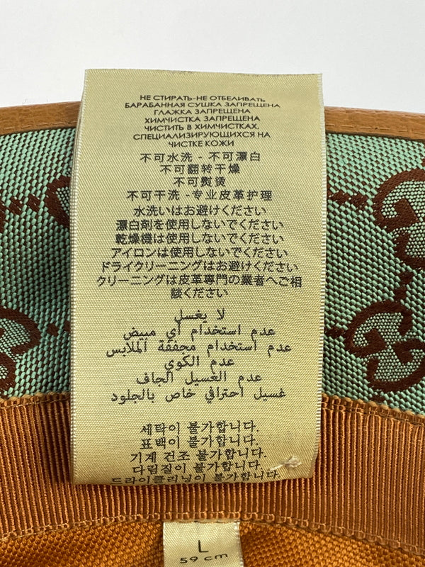 【中古品】【レディース】 GUCCI グッチ GGキャンバス バケットハット 748476 4HG62 帽子 183-260523-kk-16-min サイズ：L/59cm カラー：グリーン系 万代Net店