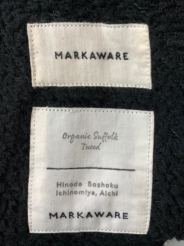 【中古品】【メンズ】 MARKAWARE マーカウェア CLASSIC FIT TROUSERS ORGANIC WOOL CHECK SERGE A19C-02PT02C クラシック フィット トラウザーズ オーガニック ウール チェック サージ パンツ ボトムス 151-260529-yn-32-min サイズ：2 カラー：ブラック 万代Net店