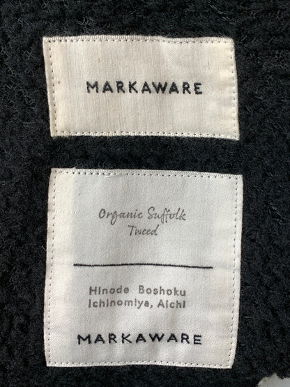【中古品】【メンズ】 MARKAWARE マーカウェア CLASSIC FIT TROUSERS ORGANIC WOOL CHECK SERGE A19C-02PT02C クラシック フィット トラウザーズ オーガニック ウール チェック サージ パンツ ボトムス 151-260529-yn-32-min サイズ：2 カラー：ブラック 万代Net店