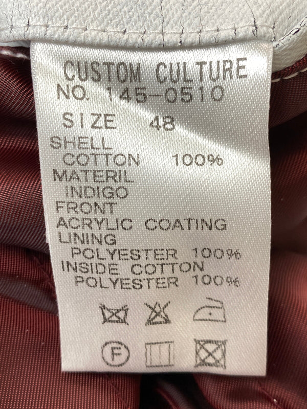 【中古品】【メンズ】 CUSTOM CULTURE カスタム カルチャー 00S COATING DENIM COAT コーティング デニム コート 00年代 メンズ アウター ヴィンテージ 146-260615-em-31-min サイズ：48 カラー：ホワイト系 万代Net店