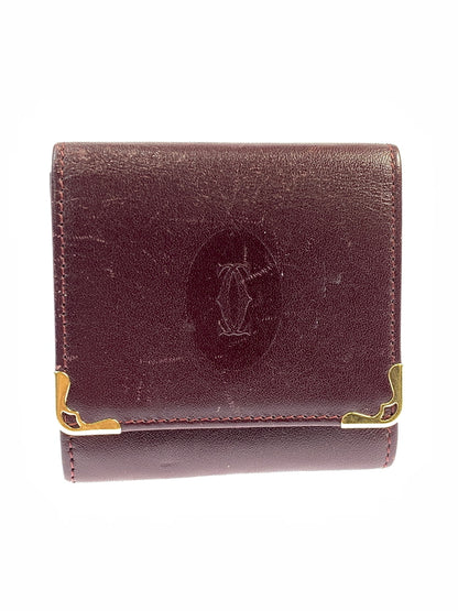 【中古品】【メンズ/レディース】 CARTIER カルティエ マストライン スクエア コインケース 181-260713-KS-17-min カラー：ボルドー 万代Net店