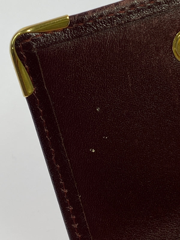 【中古品】【メンズ/レディース】 CARTIER カルティエ マストライン スクエア コインケース 181-260713-KS-17-min カラー：ボルドー 万代Net店