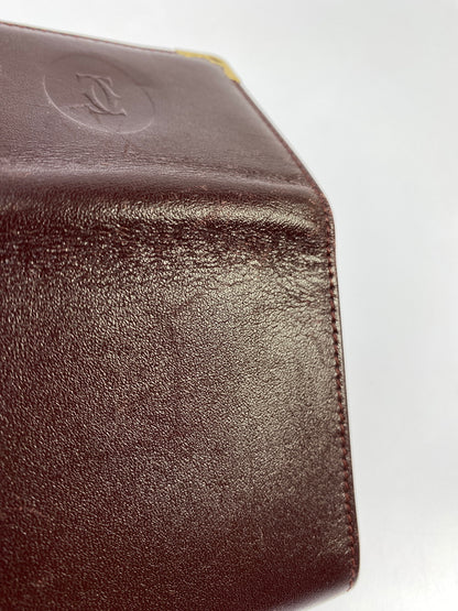 【中古品】【メンズ/レディース】 CARTIER カルティエ マストライン スクエア コインケース 181-260713-KS-17-min カラー：ボルドー 万代Net店