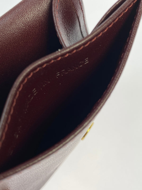 【中古品】【メンズ/レディース】 CARTIER カルティエ マストライン スクエア コインケース 181-260713-KS-17-min カラー：ボルドー 万代Net店